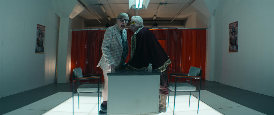 (L to R) Mike Myers and actor Richard McCabe in The Pentaverate (Netflix)