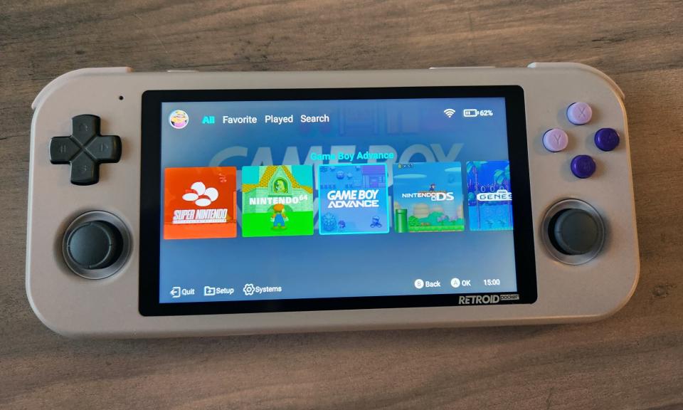 The Retroid game launcher on the Retroid Pocket 3.