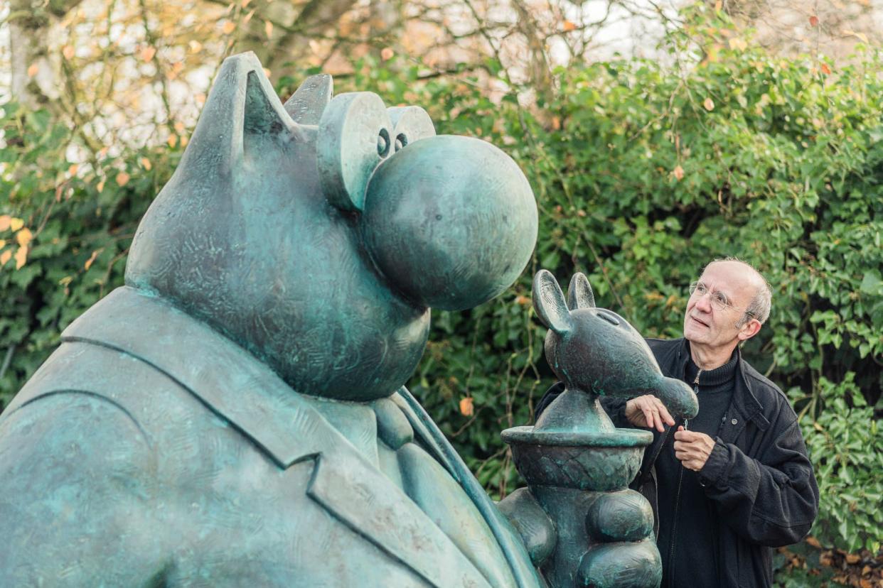 Philippe Geluck et la statue du Chat - Casterman