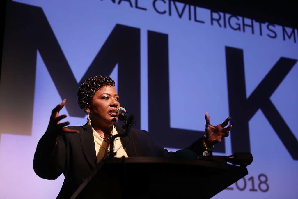  Rev. Dr. Bernice King, daughter of Dr. Martin Luther King, Jr. speaks as she visits the National Civil Rights Museum (Getty Images)