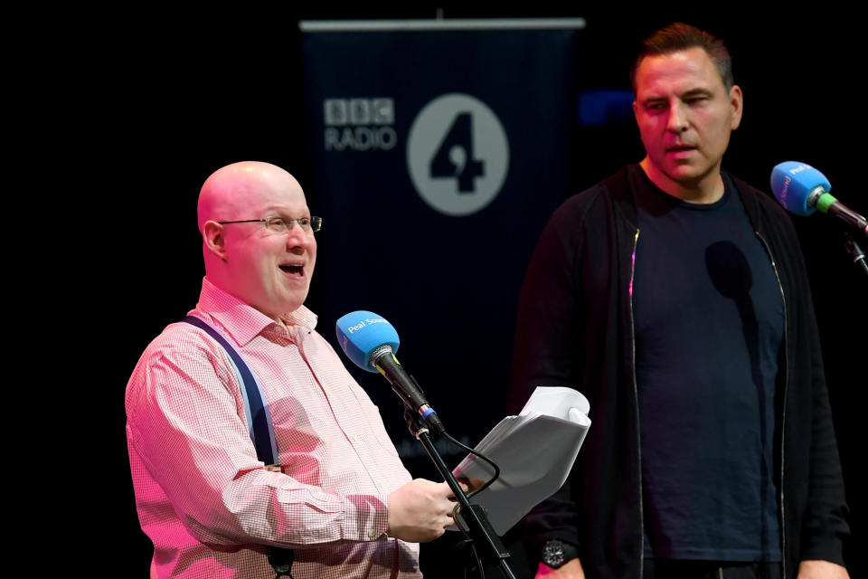 Matt Lucas and David Walliams performed together for a Radio 4 show about Brexit in 2019. (Getty)