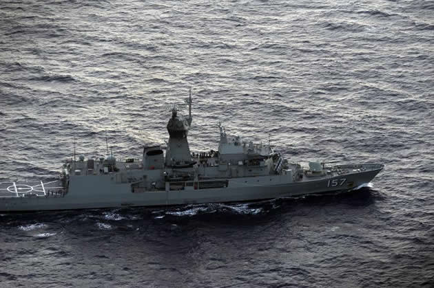 Australia's HMAS Perth during the search for missing Malaysia Airlines flight on 13 April 2014. (AFP photo)