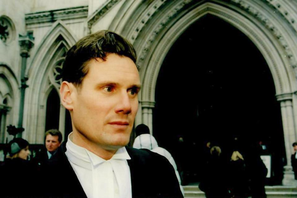 Starmer is pictured as a high-flying QC outside the Royal Courts of Justice in 2006 (Family handout/Harper Collins)