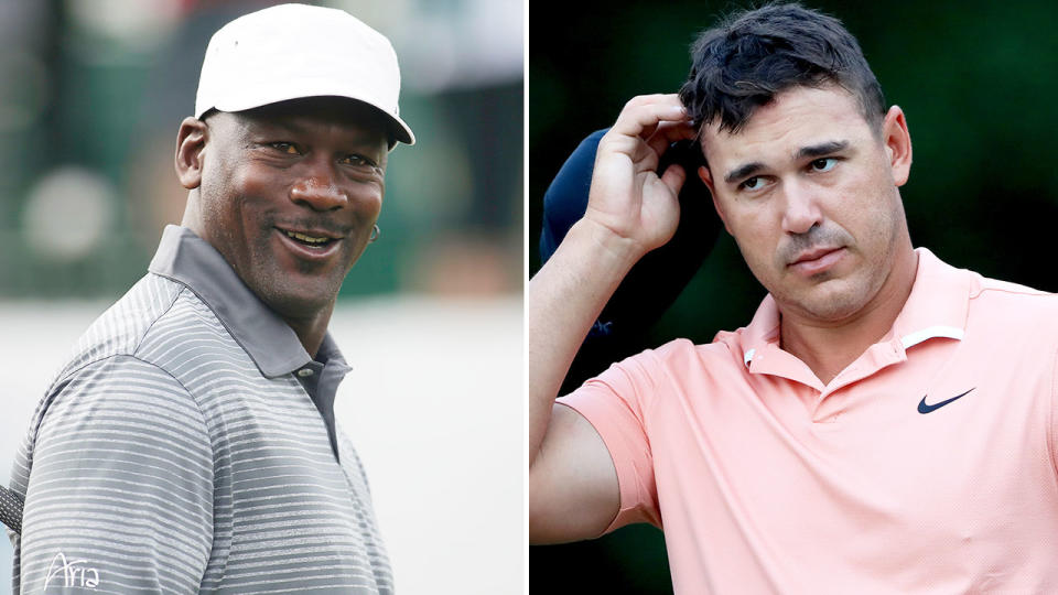 Pictured here, NBA great Michael Jordan and four-time major golf champion Brooks Koepka.