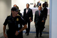 Michael Cohen, personal attorney for U.S. President Donald Trump, departs after meeting with Senate Intelligence Committee staff as the panel investigates alleged Russian interference in the 2016 U.S. presidential election, on Capitol Hill in Washington, U.S., September 19, 2017. REUTERS/Jonathan Ernst