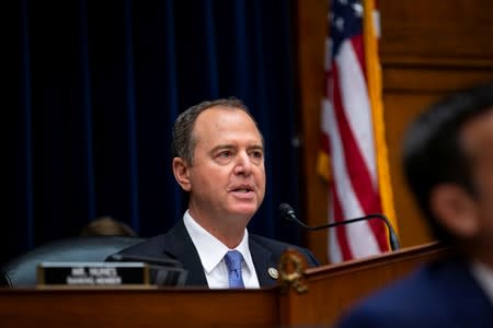 U.S. House Intelligence Committee Chairman Adam Schiff (D-CA) speaks as Joseph Maguire, acting director of national intelligence, testifies during a House Permanent Select Committee on Intelligence, on Capitol Hill in Washington