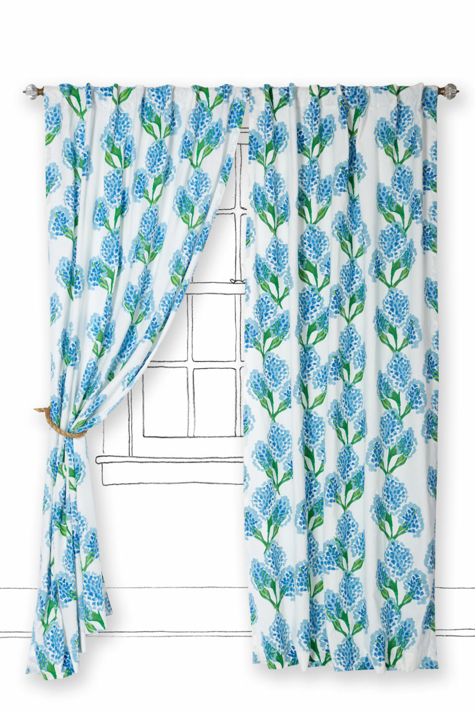 In this undated publicity photo provided by Anthropologie.com, the Speckled Blooms curtain has a repeat of hyacinth flowers, perfect for early spring. Pair it with a couple of painted furniture pieces and a rag rug for a fresh Scandinavian look. (AP Photo/Anthropologie.com)
