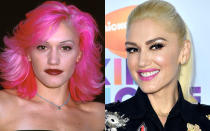 <p>One thing is for sure: Gwen Stefani loves the color pink. But she also hasn’t been afraid to switch things up over the years and go for a pop of pink lipstick rather than a full head of the hue. (Photo: Getty Images) </p>