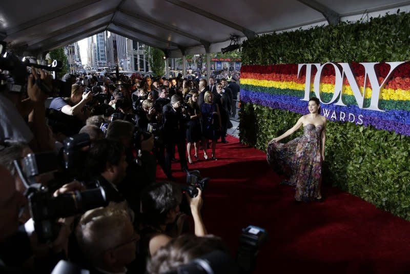 Marisa Tomei arrives on the red carpet at the 73rd Annual Tony Awards at Radio City Music Hall on June 9, 2019, in New York City. On April 6, 1947, the first Tony Awards, honoring distinguished work in the theater, were presented in New York City. File Photo by John Angelillo/UPI