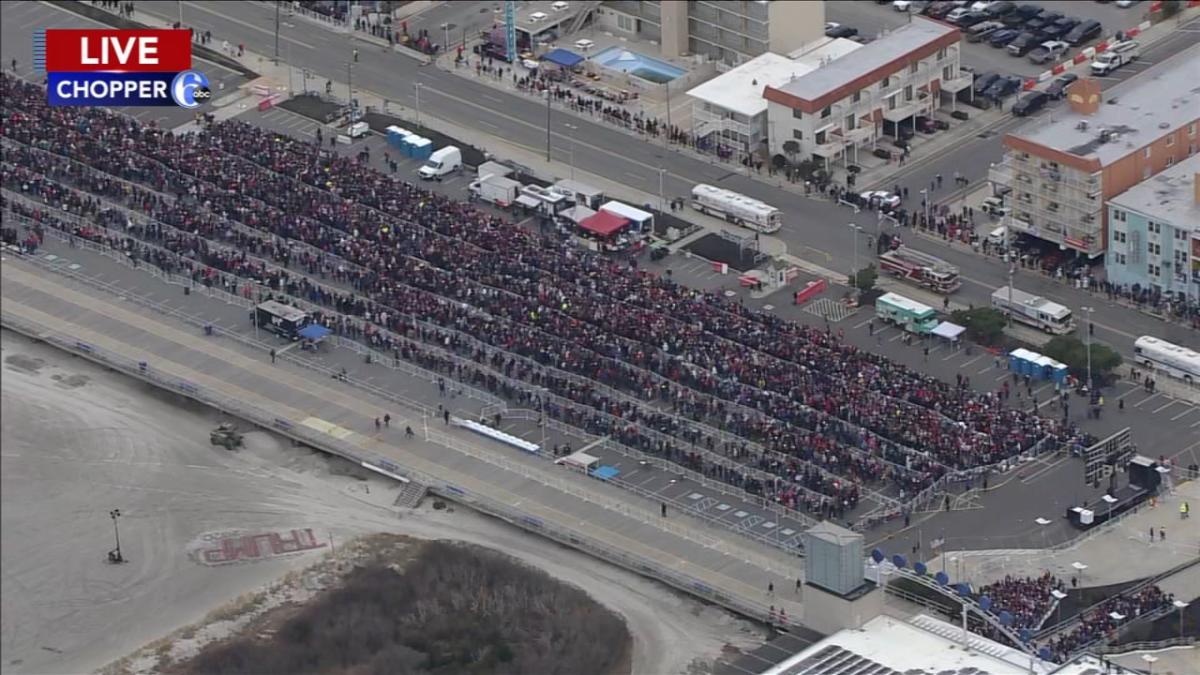 Thousands gather for President Trump rally in Wildwood, New Jersey