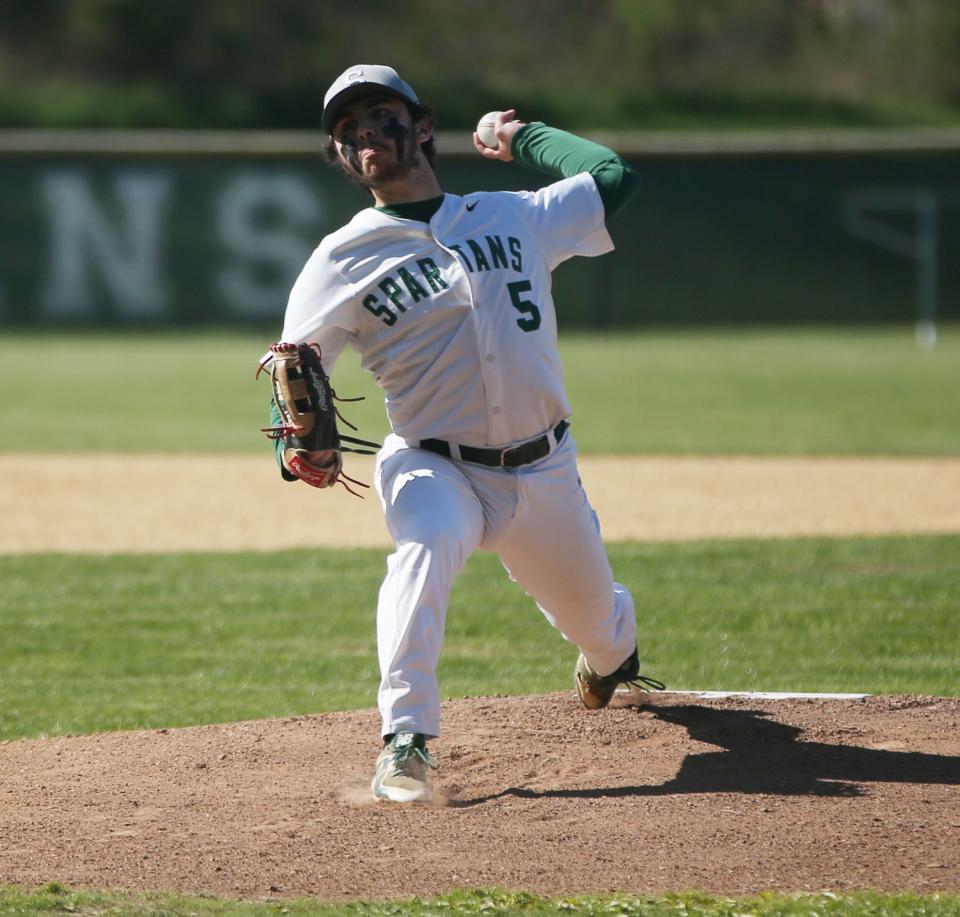 Spackenkill's Andrew Speranza on the mound during Friday's game versus Dover on April 29, 2022.