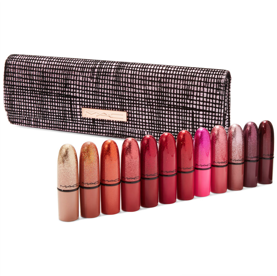 <strong>What It Is: </strong>12 mini versions of M.A.C Cosmetics' cult lipstick shades, including Candy Yum Yum and Ruby Woo. <strong>Who Will Love It:</strong> The lipstick collector. <strong>Buy It! </strong><a href="https://click.linksynergy.com/deeplink?id=93xLBvPhAeE&mid=3184&murl=https%3A%2F%2Fwww.macys.com%2Fshop%2Fproduct%2Fmac-13-pc.-taste-of-stardom-mini-lipstick-set%3FID%3D9985023&u1=PEO%2CHolidayGiftGuide2019%3ATheMostGlamGiftstoGetYourBeauty-ObsessedFriends%2Ckaitlynfrey%2CUnc%2CGal%2C7362727%2C201911%2CI" rel="nofollow noopener" target="_blank" data-ylk="slk:M.A.C Cosmetics Taste Of Stardom Mini Lipstick Set, $74.50 ($168 value); maccosmetics.com;elm:context_link;itc:0;sec:content-canvas" class="link ">M.A.C Cosmetics Taste Of Stardom Mini Lipstick Set, $74.50 ($168 value); maccosmetics.com</a>