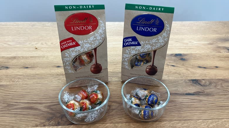 Lindt Lindor non-dairy truffles, bowls