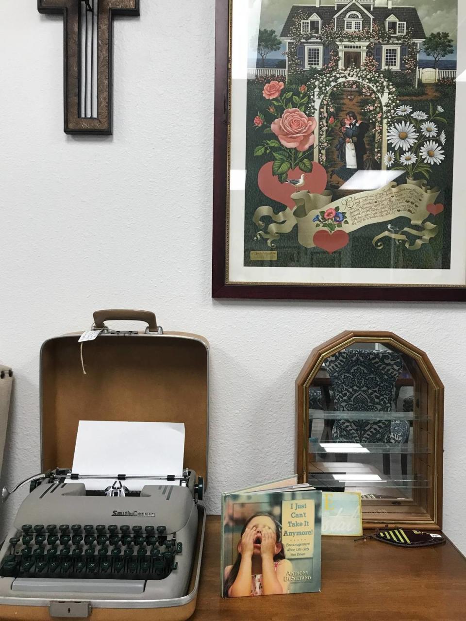 A vintage typewriter, a book and lots of art were among the items available Wednesday, Aug. 30, 2023, at Cambria’s new Thrift by the Sea store.