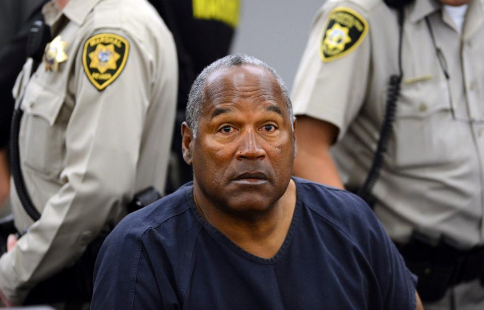 OJ Simpson pictured in 2013. He died on April 10, 2024 of prostate cancer at the age of 76 (AP)