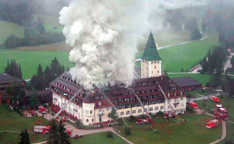 El incendio de 2005 en el castillo de Elmau