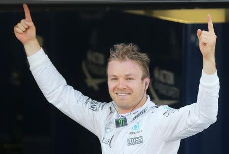 Formula One - Russian Grand Prix - Sochi, Russia - 1/5/16 - Mercedes F1 driver Nico Rosberg of Germany celebrates victory during the Russian Grand Prix. REUTERS/Maxim Shemetov