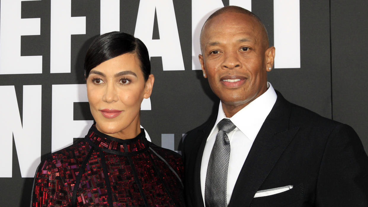 LOS ANGELES - JUN 22: Nicole Young, Dr Dre at "The Defiant Ones" HBO Premiere Screening at the Paramount Theater on June 22, 2017 in Los Angeles, CA.