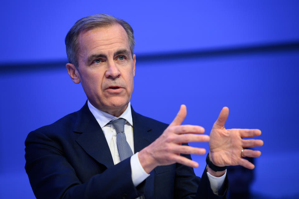 Bank of England head Mark Carney attends a session during the World Economic Forum (WEF) annual meeting in Davos, on January 21, 2020. (Photo by Fabrice COFFRINI / AFP) (Photo by FABRICE COFFRINI/AFP via Getty Images)