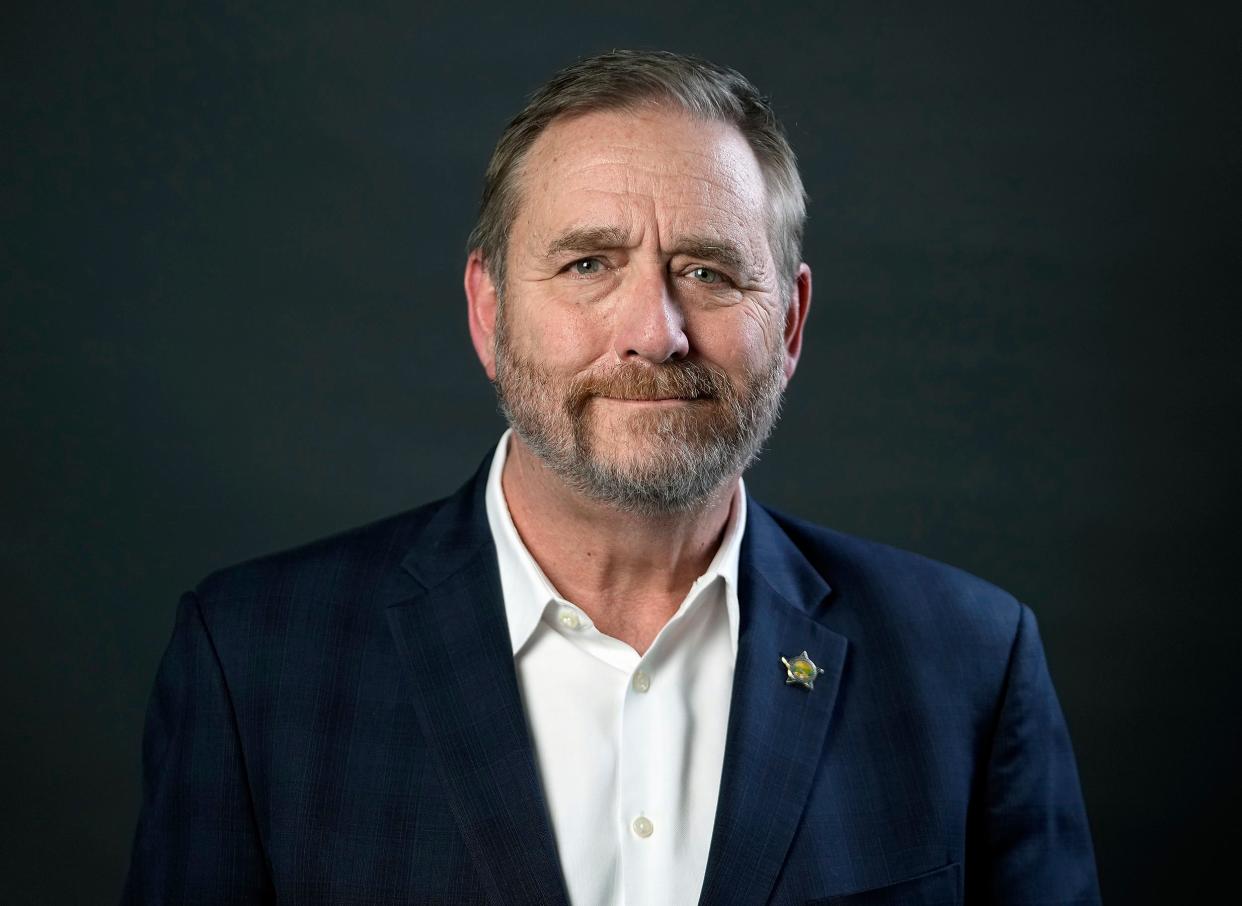 Sep 14, 2022; Columbus, OH, United States; Ohio Attorney General Dave Yost, a Republican, is running for reelection and faces state Rep. Jeff Crossman. Yost poses for a photo at The Columbus Dispatch studio. 