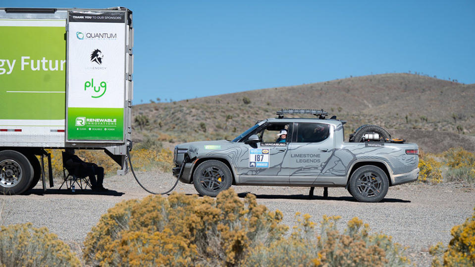 Limestone Legend's 2023 Rivian R1T getting a charge