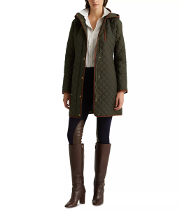 Lauren Ralph Lauren Women's Faux-Suede-Trim Quilted Coat