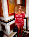 <p>Queen Bey stole the eclipe’s spotlight with this saucy ensemble. She’s embracing her frizzy, dirty blond curls and red-stained lips. (Photo: Beyoncé via Instagram) </p>