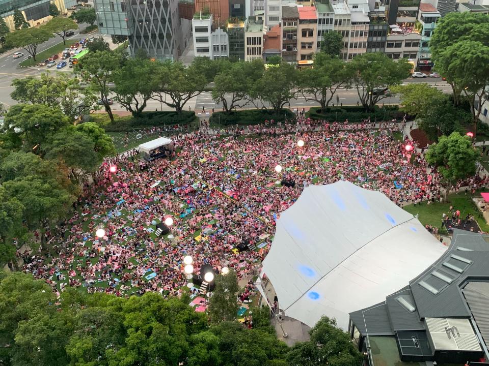 Attendees at Pink Dot 2019 at Hong Lim Park on 29 June 2019. PHOTO: Teng Yong Ping/Yahoo News Singapore