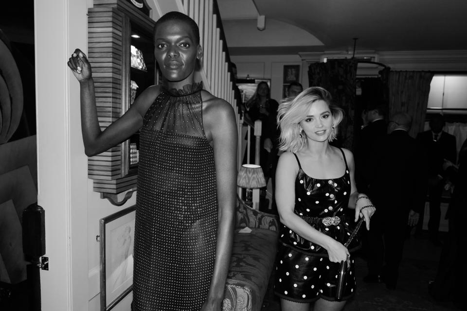 (L-R) Sheila Atim and Jenna Coleman at recent Finch + Partners/Chanel Pre-BAFTA Party