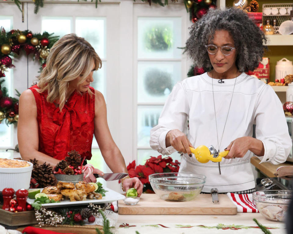 Carla Hall doing a cooking segment