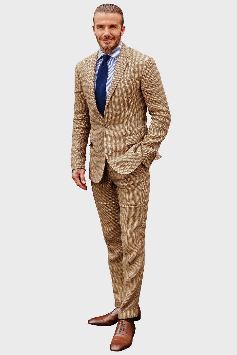 Clothing, Brown, Dress shirt, Collar, Coat, Sleeve, Trousers, Suit trousers, Shirt, Standing, 