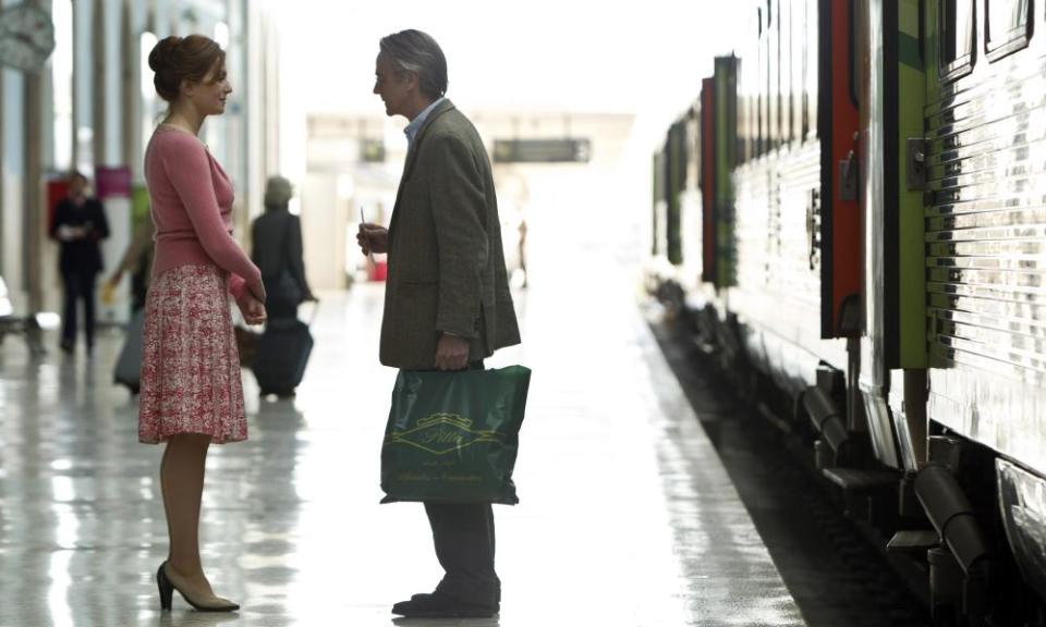 Martina Gedeck and Jeremy Irons in the 2013 film Night Train to Lisbon.