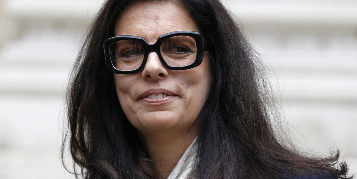 bettencourt meyers, daughter of french billionaire l'oreal heiress liliane bettencourt, is pictured as she leaves the institut de france in paris