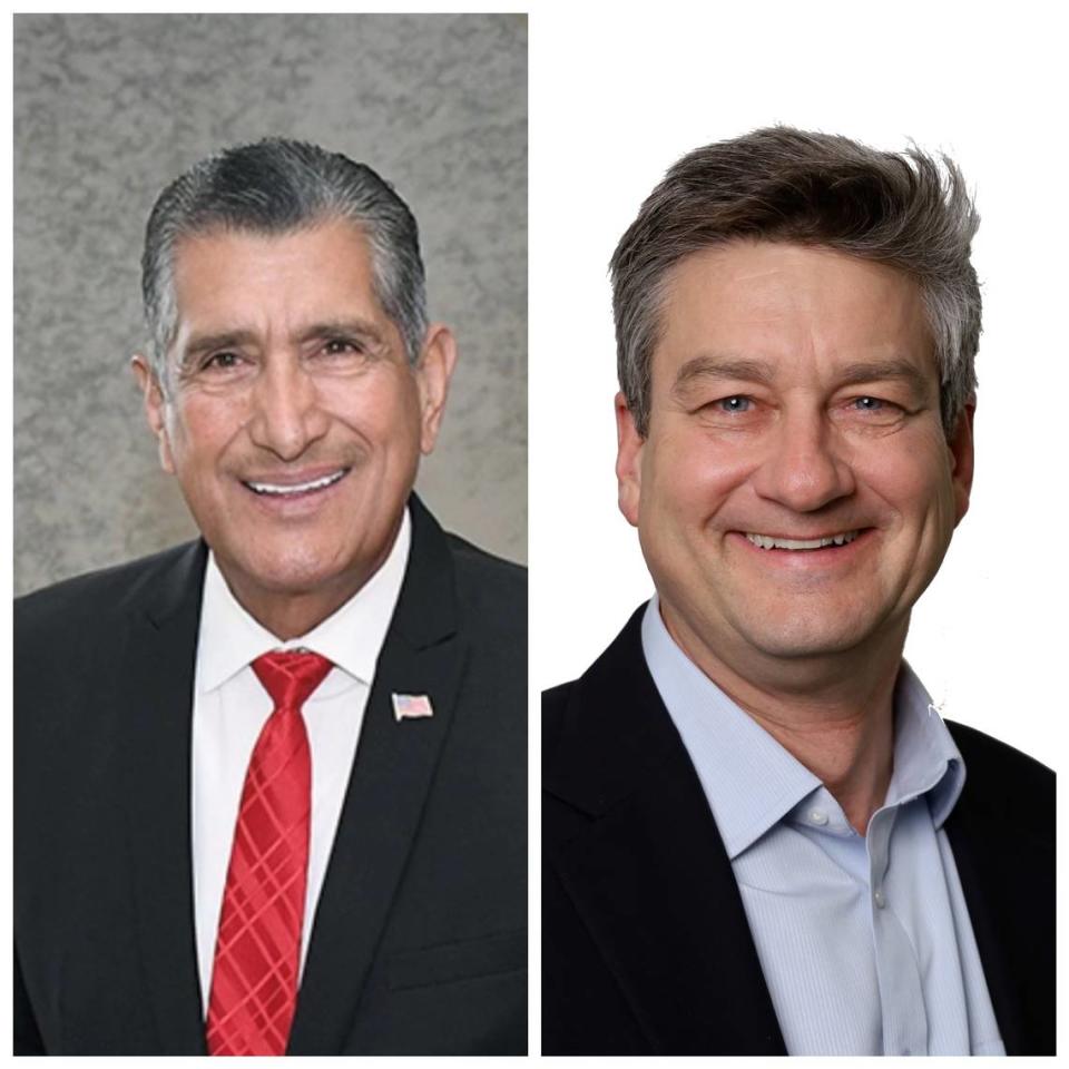 Miguel De Luna, left, and incumbent David Binetti, candidates in Zone 3.