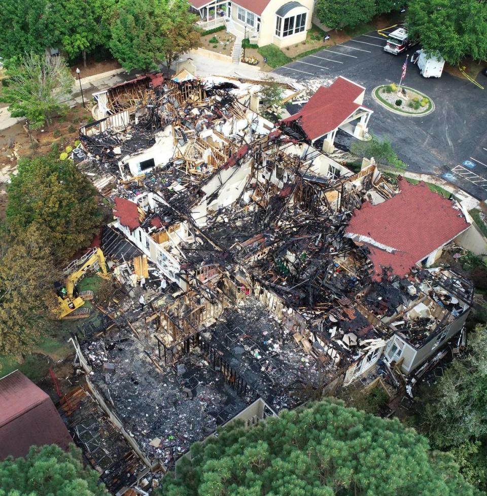 The Lower School at the Charlotte Preparatory School sustained an estimated $2.5 million in damage following a three-alarm fire that erupted on Monday, June 26, 2023. More than 60 Charlotte firefighters responded to the call. The cause of the fire remains under investigation. The school posted online that no injuries were reported. All of the camps and activities at the school have been canceled for the remainder of the week. JEFF SINER/jsiner@charlotteobserver.com