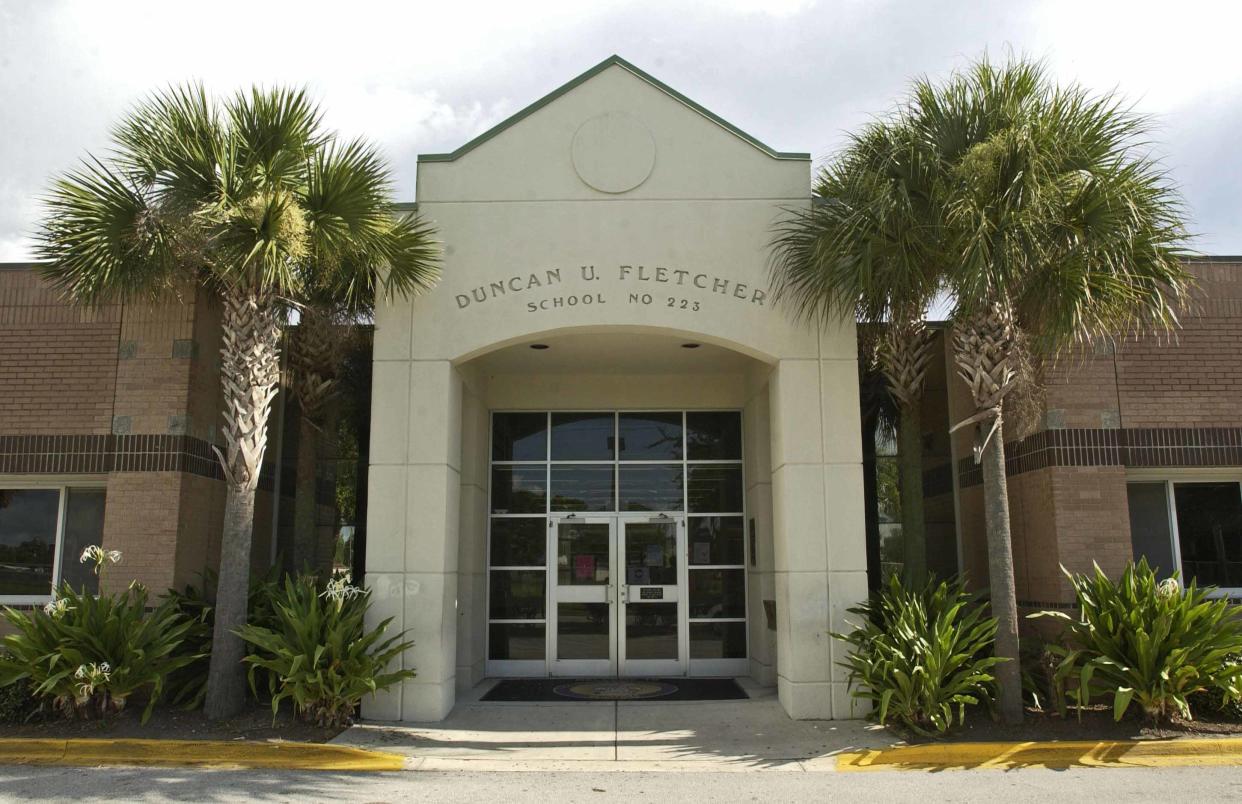 A file photo of the front entrance to Duncan U. Fletcher High School in Neptune Beach.