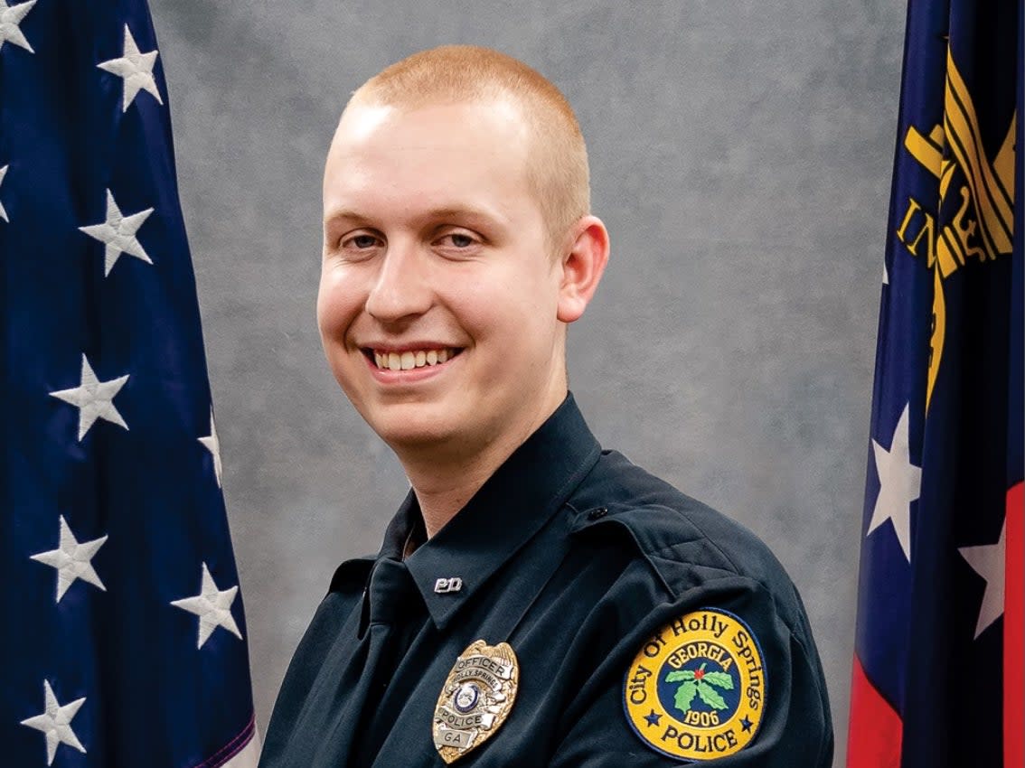 Police officer Joe Burson died during a traffic stop in Holly Springs, about 35 miles north of Atlanta (Holly Springs Police Department)