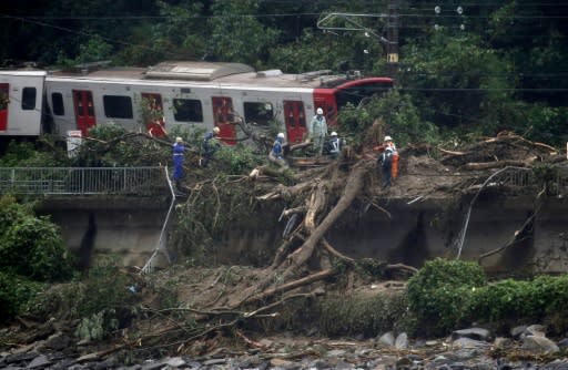 Local authorities said at least seven people were killed in rain-related accidents