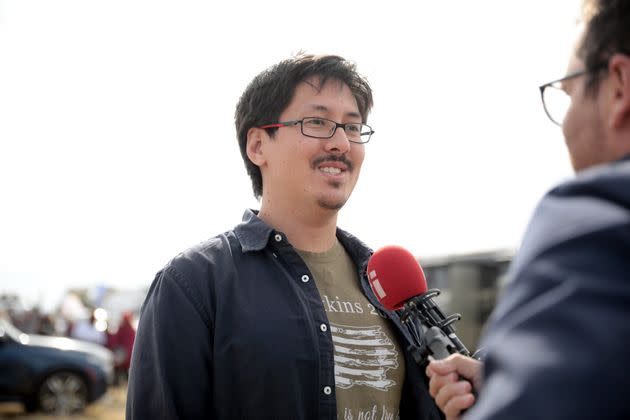 Ron Watkins, speaking with the media at a 