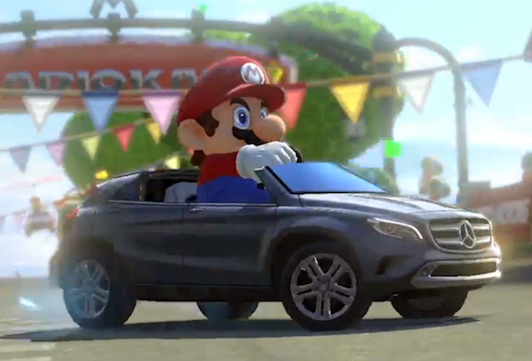 Mario in a Mercedes