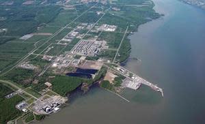 Port of Bécancour and its industrial park, showing location of the high-purity manganese sulfate plant proposed by EMN.