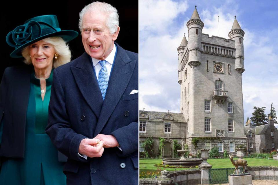 <p>Max Mumby/Indigo/Getty; Greg Balfour Evans/Alamy</p> Queen Camilla and King Charles on Easter Sunday, March 31, 2024; Balmoral Castle in Aberdeenshire, Scotland. 