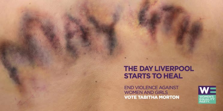 <i>Another poster tackles domestic violence [Photo: WEP]</i>