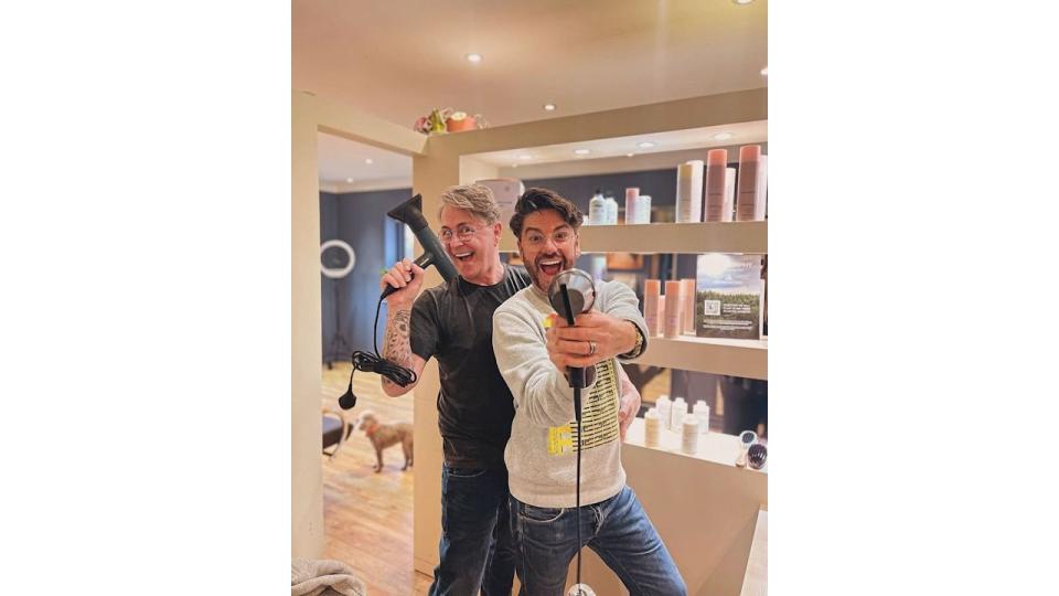 Stephen Webb and Daniel Lustig at their hair salon