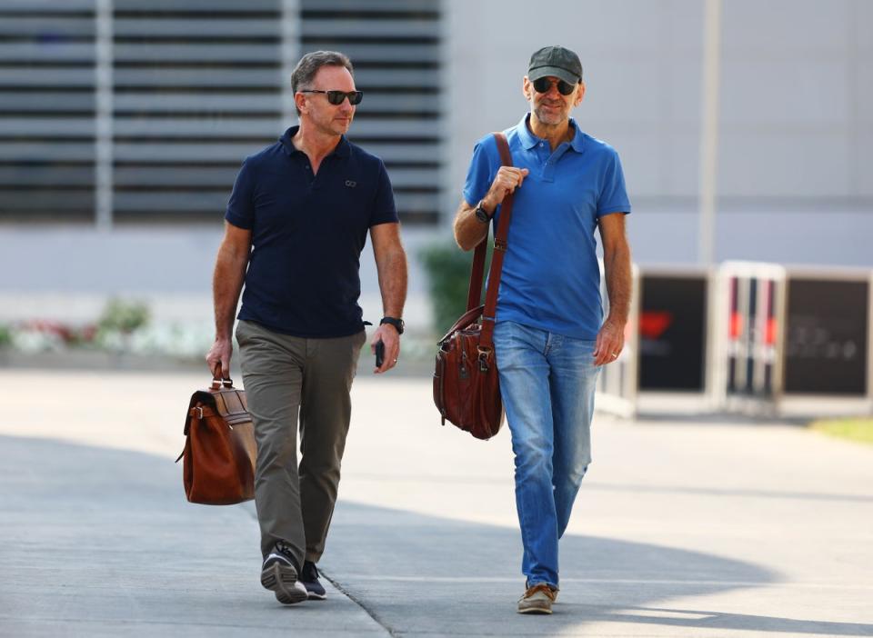 Christian Horner and Adrian Newey, the chief technical officer of Red Bull Racing (Getty Images)