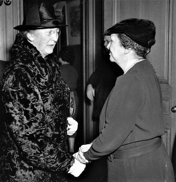 Mary "Molly" Dewson, left, a Quincy native, with U.S. Secretary of Labor Frances Perkins in Washington, D.C., in 1933.