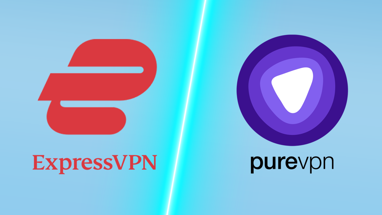  ExpressVPN and PureVPN logos side by side. 