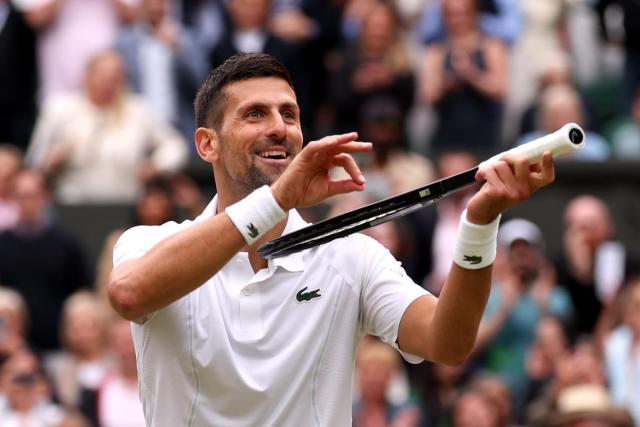 Wimbledon 2024: Novak Djokovic sets up final rematch against Carlos Alcaraz  after beating Lorenzo Musetti - Yahoo Sport