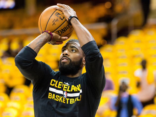 Kyrie Irving lines one up. (Getty Images)