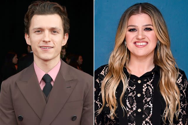 <p>Monica Schipper/GA/The Hollywood Reporter via Getty; Todd Owyoung/NBC via Getty</p> Tom Holland; Kelly Clarkson